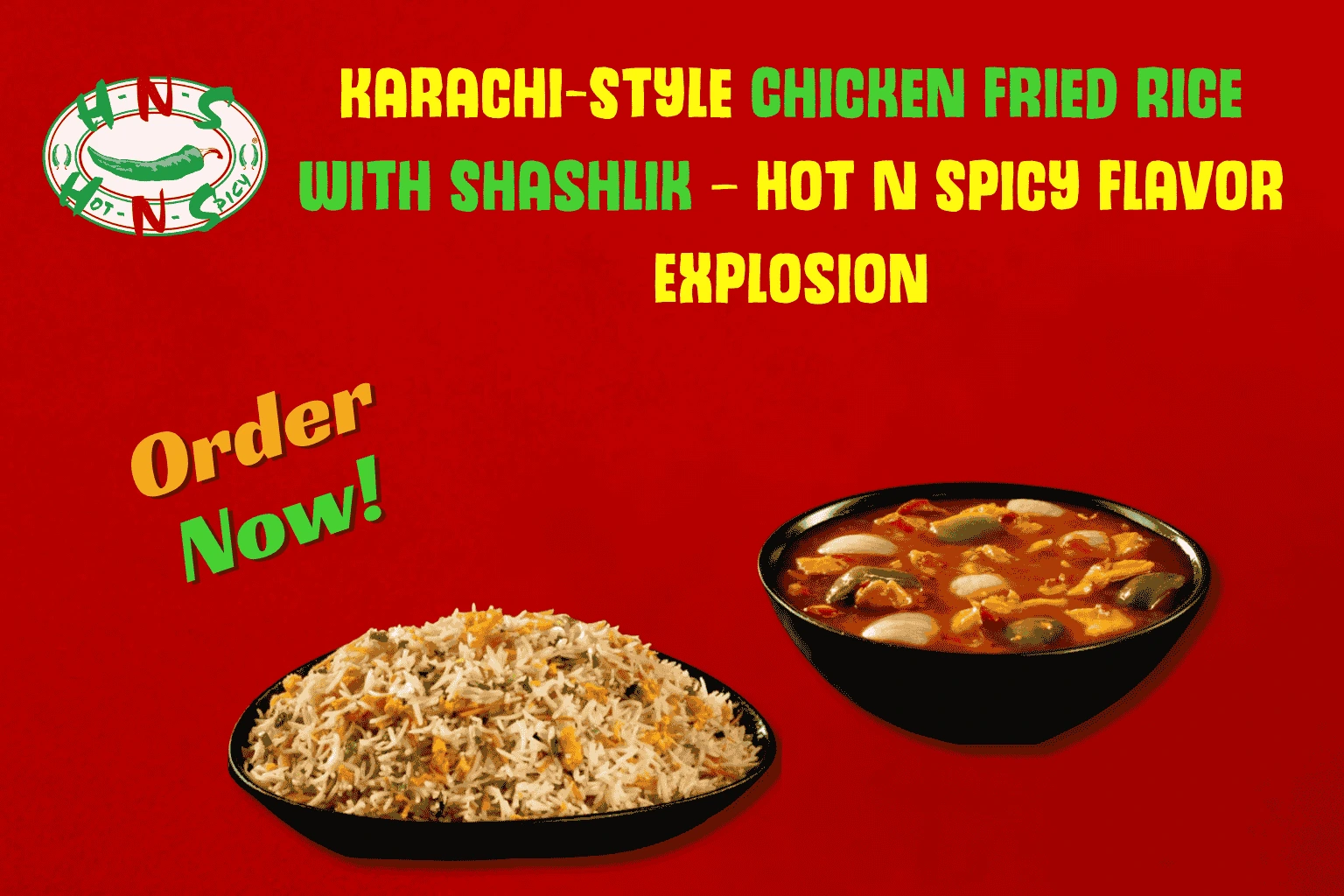 chicken fried rice with shashlik
