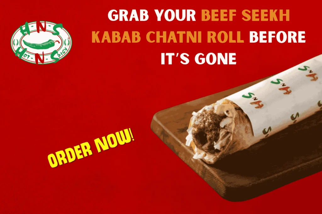 beef seekh kabab chatni roll