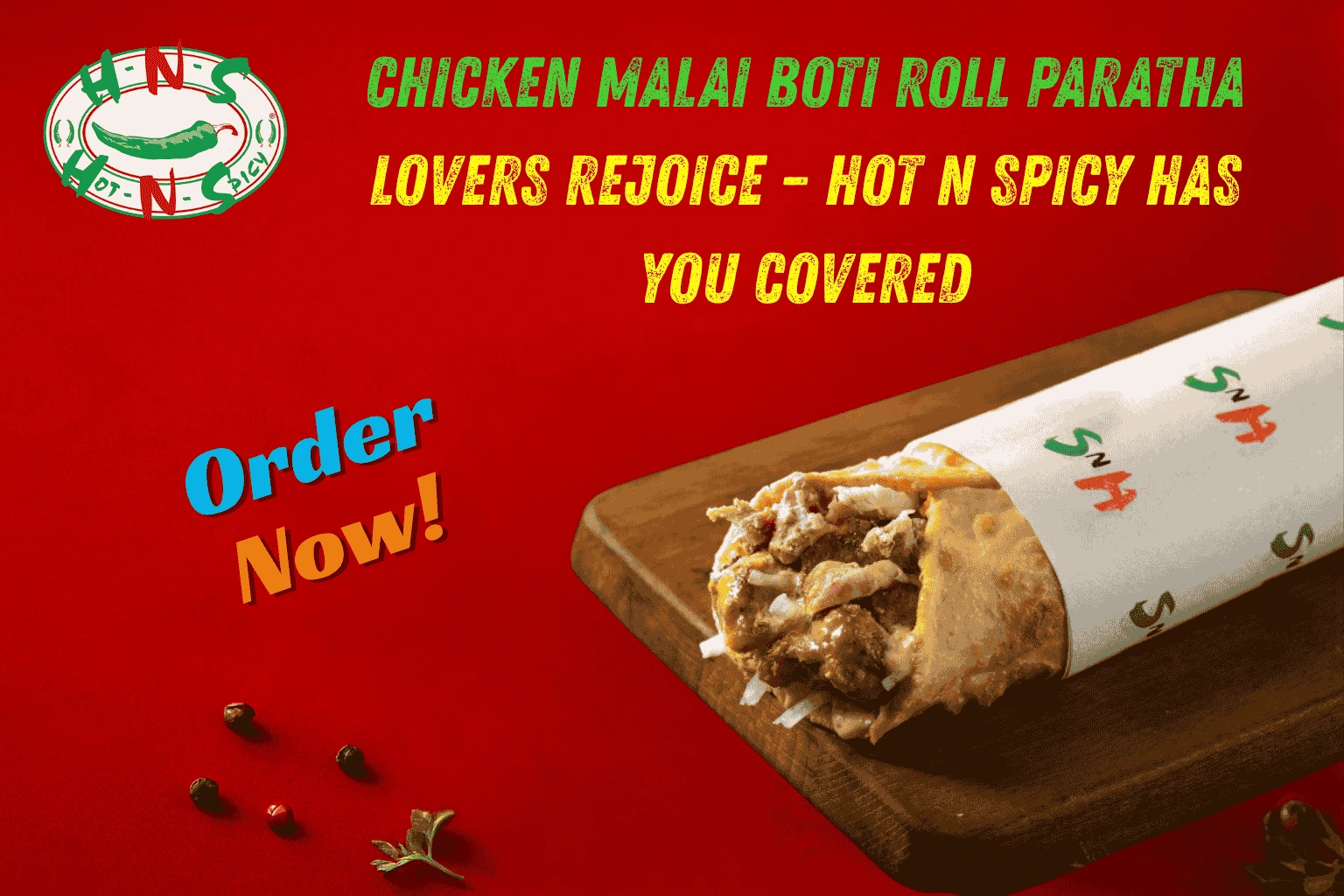 chicken malai boti roll paratha