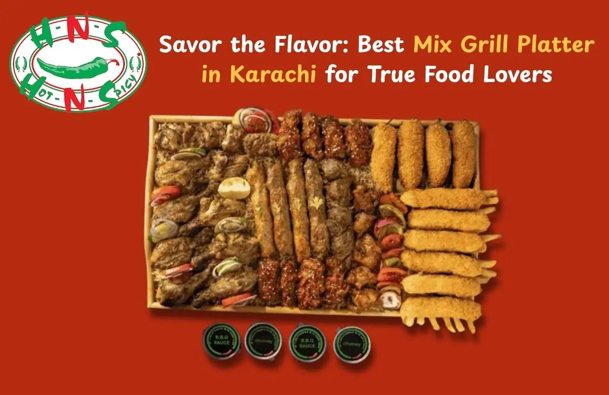 Freshly prepared Mix Grill Platter in Karachi served with sauces and raita