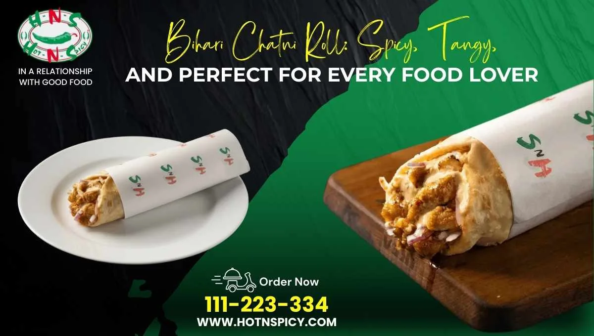 Delicious Bihari Chatni Roll filled with spicy bihari kebab, fresh chutney, and soft paratha